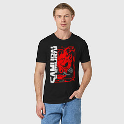 Футболка хлопковая мужская Cyberpunk samurai, цвет: черный — фото 2