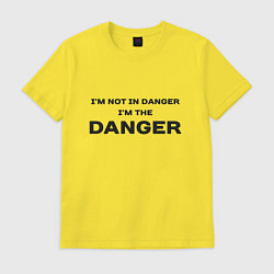 Футболка хлопковая мужская Im not in danger - im the danger, цвет: желтый