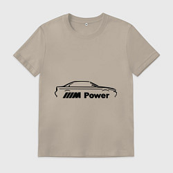 Футболка хлопковая мужская BMW M Power, цвет: миндальный