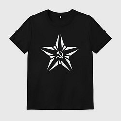 Футболка хлопковая мужская Звезда серп молот, цвет: черный