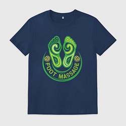 Футболка хлопковая мужская Массаж ног, цвет: тёмно-синий