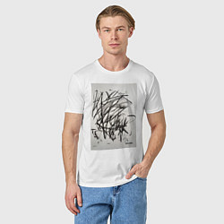Футболка хлопковая мужская Abstract flow, цвет: белый — фото 2