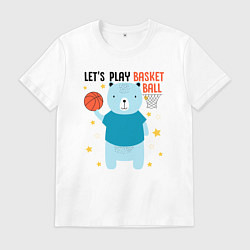Футболка хлопковая мужская Давай сыграем в баскет, цвет: белый