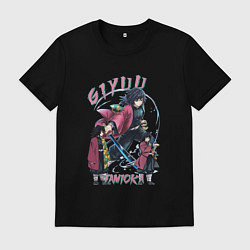 Футболка хлопковая мужская Клинок рассекающий демонов Giyu Tomioka, цвет: черный