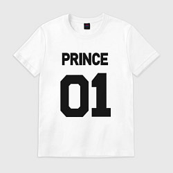 Футболка хлопковая мужская Футбольная надпись 01: принц, цвет: белый