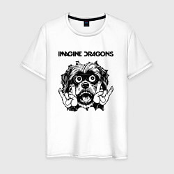 Футболка хлопковая мужская Imagine Dragons - rock dog, цвет: белый