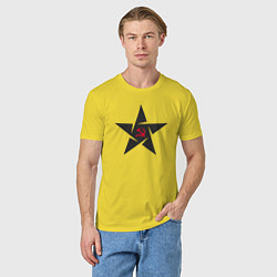 Футболка хлопковая мужская Black star USSR, цвет: желтый — фото 2