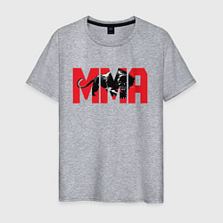 Футболка хлопковая мужская MMA пантера, цвет: меланж