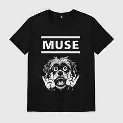 Футболка хлопковая мужская Muse rock dog, цвет: черный