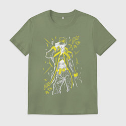 Футболка хлопковая мужская ДжоДжо 90-е, цвет: авокадо