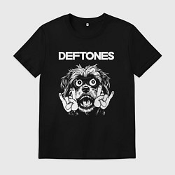 Футболка хлопковая мужская Deftones rock dog, цвет: черный