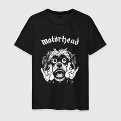 Футболка хлопковая мужская Motorhead rock dog, цвет: черный