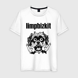 Футболка хлопковая мужская Limp Bizkit - rock dog, цвет: белый