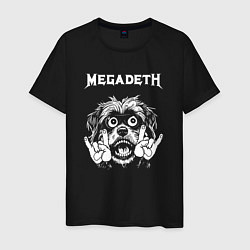 Футболка хлопковая мужская Megadeth rock dog, цвет: черный