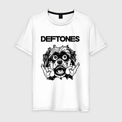 Футболка хлопковая мужская Deftones - rock dog, цвет: белый