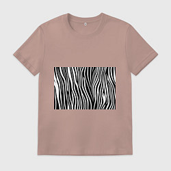 Футболка хлопковая мужская Полоски зебры, цвет: пыльно-розовый