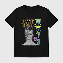 Футболка хлопковая мужская David Bowie - Live in Tokyo 73, цвет: черный