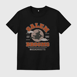 Футболка хлопковая мужская Salem - ведьма на метле, цвет: черный