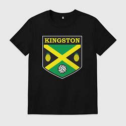 Футболка хлопковая мужская Kingston volleyball, цвет: черный