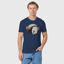 Футболка хлопковая мужская Панда спит на ветке, цвет: тёмно-синий — фото 2