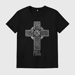 Футболка хлопковая мужская Русь славянская, цвет: черный