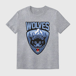 Футболка хлопковая мужская Мы волки, цвет: меланж