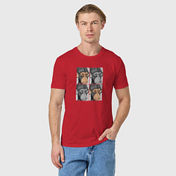Футболка хлопковая мужская Four monkeys, цвет: красный — фото 2