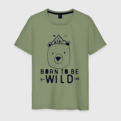 Футболка хлопковая мужская Wild bear, цвет: авокадо
