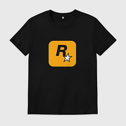 Футболка хлопковая мужская Rockstar logo, цвет: черный