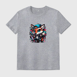 Футболка хлопковая мужская Уличная художница, цвет: меланж