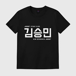 Футболка хлопковая мужская Ким Сынмин stray kids, цвет: черный