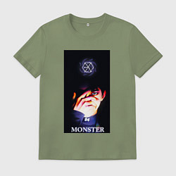 Футболка хлопковая мужская Exo monster, цвет: авокадо
