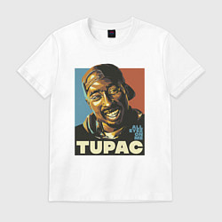 Футболка хлопковая мужская Tupac - all eyez on me, цвет: белый