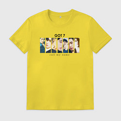 Футболка хлопковая мужская Got7 назови мое имя, цвет: желтый
