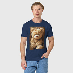 Футболка хлопковая мужская Игрушечный большой медвежонок, цвет: тёмно-синий — фото 2