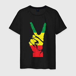 Футболка хлопковая мужская Jamaica peace, цвет: черный