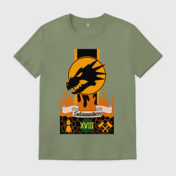 Футболка хлопковая мужская Salamanders Warhammer 40k, цвет: авокадо