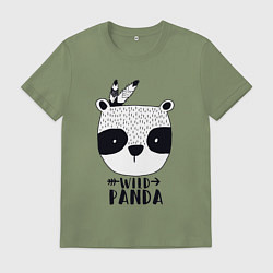 Футболка хлопковая мужская Wild panda, цвет: авокадо