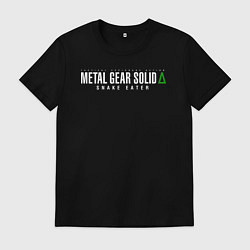 Футболка хлопковая мужская Metal gear solid 3 Snake eater logo, цвет: черный