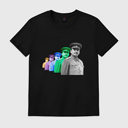 Футболка хлопковая мужская Pop art товарищ Сталин, цвет: черный