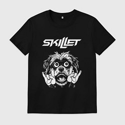 Футболка хлопковая мужская Skillet rock dog, цвет: черный