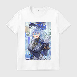 Футболка хлопковая мужская Геншин Фурина, цвет: белый