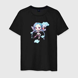 Футболка хлопковая мужская Chibi Jinx, цвет: черный