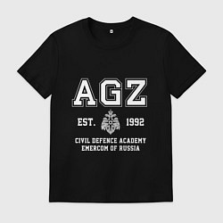 Футболка хлопковая мужская Академия Гражданской Защиты МЧС России, цвет: черный