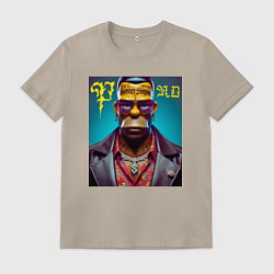 Футболка хлопковая мужская Homer Simpson - punk is not dead, цвет: миндальный