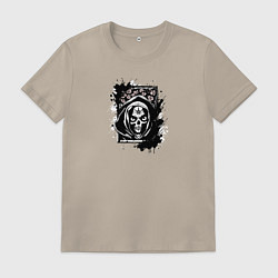 Футболка хлопковая мужская Веселая смерть в капюшоне, цвет: миндальный