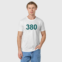 Футболка хлопковая мужская 380 - Игра в кальмара, цвет: белый — фото 2