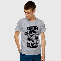 Футболка хлопковая мужская Drum n Bass: More Bass, цвет: меланж — фото 2