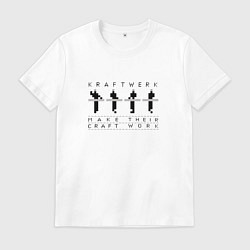 Футболка хлопковая мужская Kraftwerk - Craft work, цвет: белый
