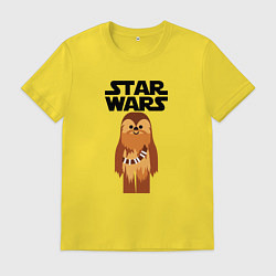 Футболка хлопковая мужская Чубакка - Звездные войны, цвет: желтый